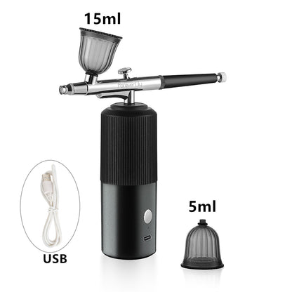 Oxygen Injector Mini Air Compressor Kit Air-Brush Paint Spray Gun Airbrush For Nail Art Tattoo Craft Cake Nano Fog Mist Sprayer