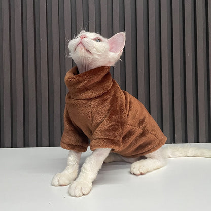 2022 New Hairless Cat Sweater Winter Fashion Thickening Warm Sphynx Clothes Home Comfortable Winter Dog Clothes for Small Dogs