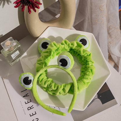 Funny Frog Makeup Headband Wide-brimmed Elastic Hairbands Cute Girls Hair Bands Women Hair Accessories Girls Hairband