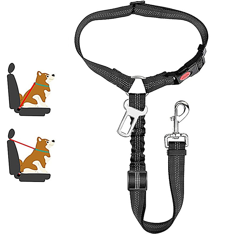 New Solid Two-in-one Dog Harness Leash Pet Car Seat Belt BackSeat Safety Belt Adjustable for Kitten Dogs Collar Pet Accessories