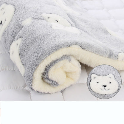 Flannel Thickened Dog Bed Mat Soft Pet Sleeping Mat for Small Medium Large Dogs Cats Winter Warm Pet Blanket Pet Supplies