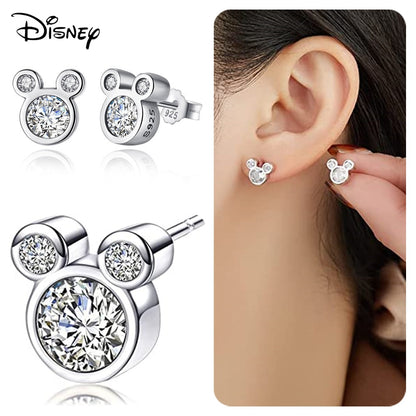 Disney Mickey Mouse Earring 925 Silver Heart Earring Pumpkin Coach Stud Earrings Silver Women Star Butterfly Earrings Jewelry