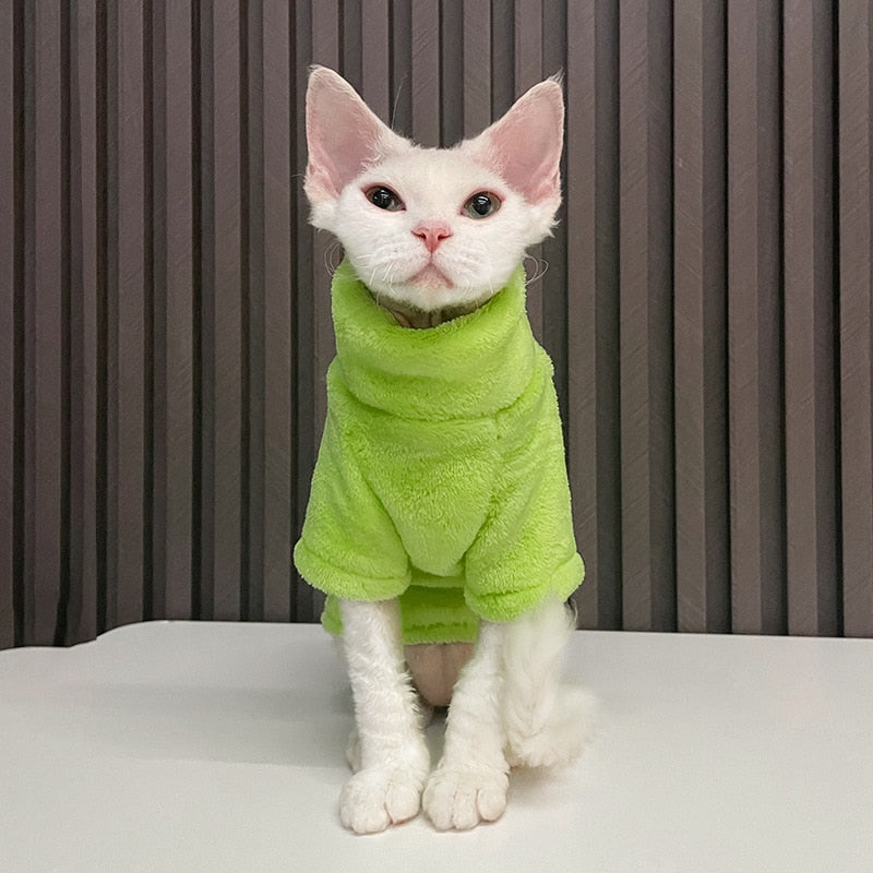 2022 New Hairless Cat Sweater Winter Fashion Thickening Warm Sphynx Clothes Home Comfortable Winter Dog Clothes for Small Dogs