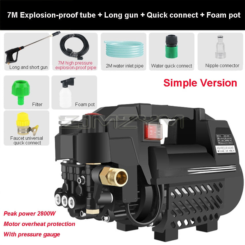 Adjustable Pressure Household Car Washing Machine 110V/220V Automatic Induction Water Gun High Pressure Cleaning Tool Equipment