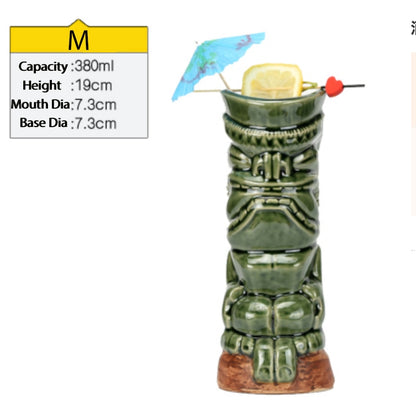 Ceramic Tiki Mug Creative Porcelain Beer Wine Mug Cup Bar Tool ,Exotic Cocktail Glasses, Tiki Bar