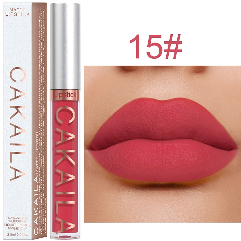 Sexy Long Lasting Velvet Matte Lip Gloss Liquid Lipstick Lip Makeup Women Beauty Red Nonstick Cup Waterproof Lip Gloss YZL2