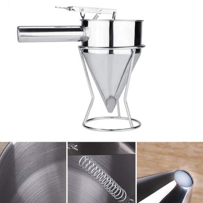 Batter Funnel Dispenser Baking Tools Octopus Balls Stainless Steel Cone Funnel Kitchen Tool for Baking Cupcakes Pancakes