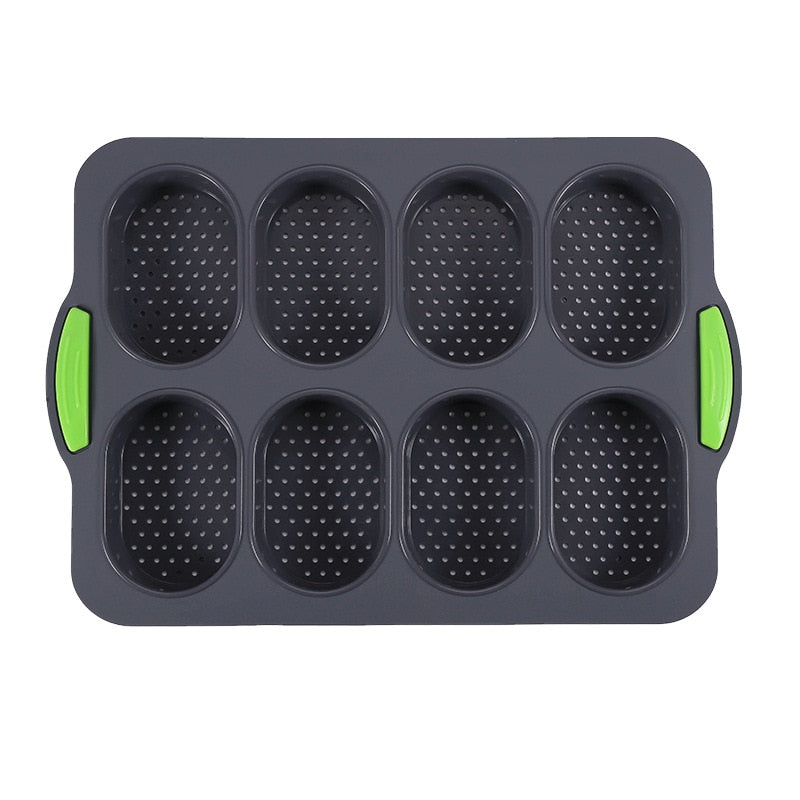 Mini baguette baking tray Bread baking mould Silicone non-stick bread baking tray Mould for baking French bread stick rolls 1PC