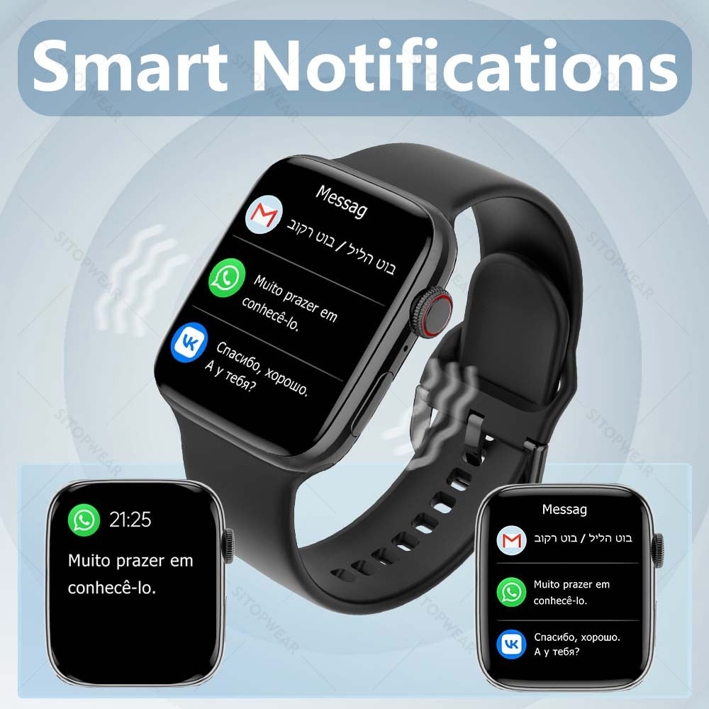 SitopWear Smart Watch 2023 Wireless Charging Smartwatch Bluetooth Calls Watches Men Women Fitness Bracelet Custom Watch Face