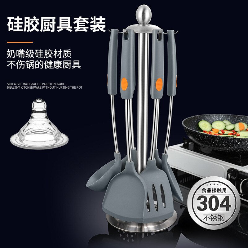 Special silicone kitchen utensils for non stick pans, heat-resistant frying vegetables, frying shovels, soup spoons, leaking