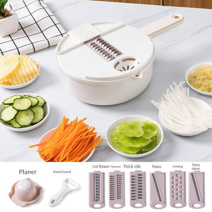 12pcs/lot Kitchen Multifunctional Salad Utensils Vegetable Chopper Carrot Potato Manual Shredder Kitchen Cooking Vegetable Tools