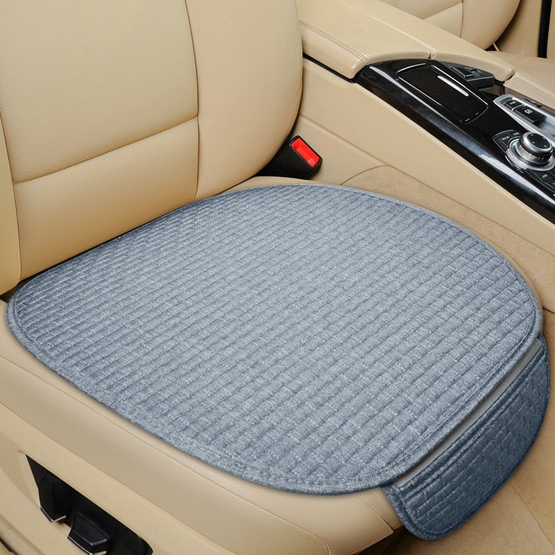 Flax Car Seat Cover Front Rear Back Linen Fabric Cushion Summer Breathable Protector Mat Pad Vehicle Auto Accessories Universal