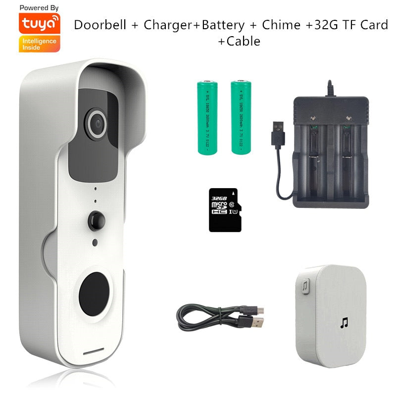 Tuya Smart Video Doorbell Waterproof Night Vision Home Security 1080P FHD Camera Digital Visual Intercom WIFI Tuya Door Bell