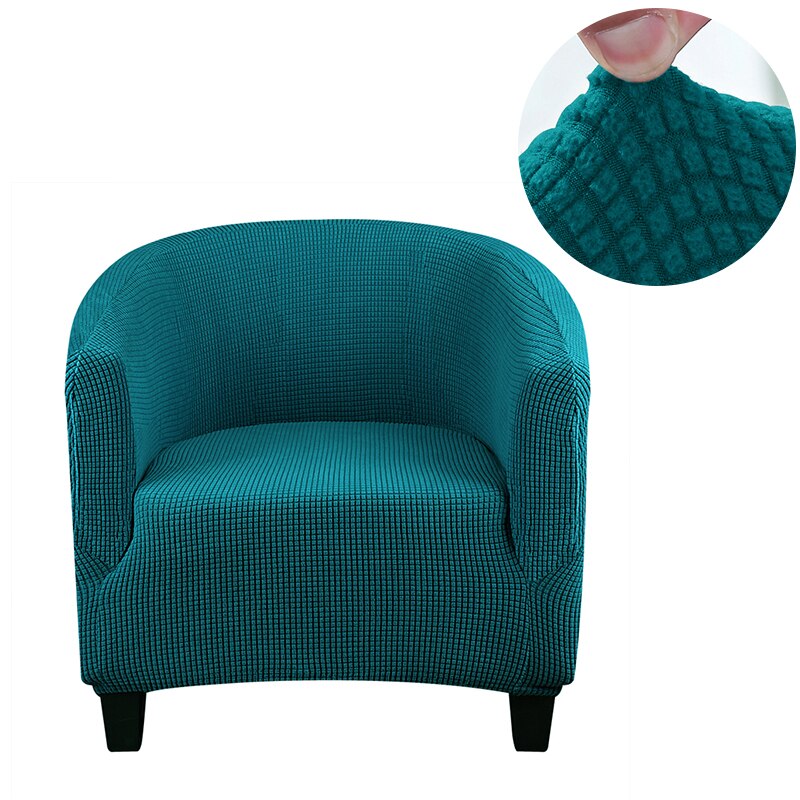 Single Seat Armchair All Cover Solid Color Stretch Club Couch Slipcover Simple Morden Style For Living Room Home Hotel Bar Decor