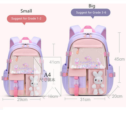 Fengdong small girls primary school bag cute backpacks for children satchel kawaii book bag kids school backpack wholesale bags