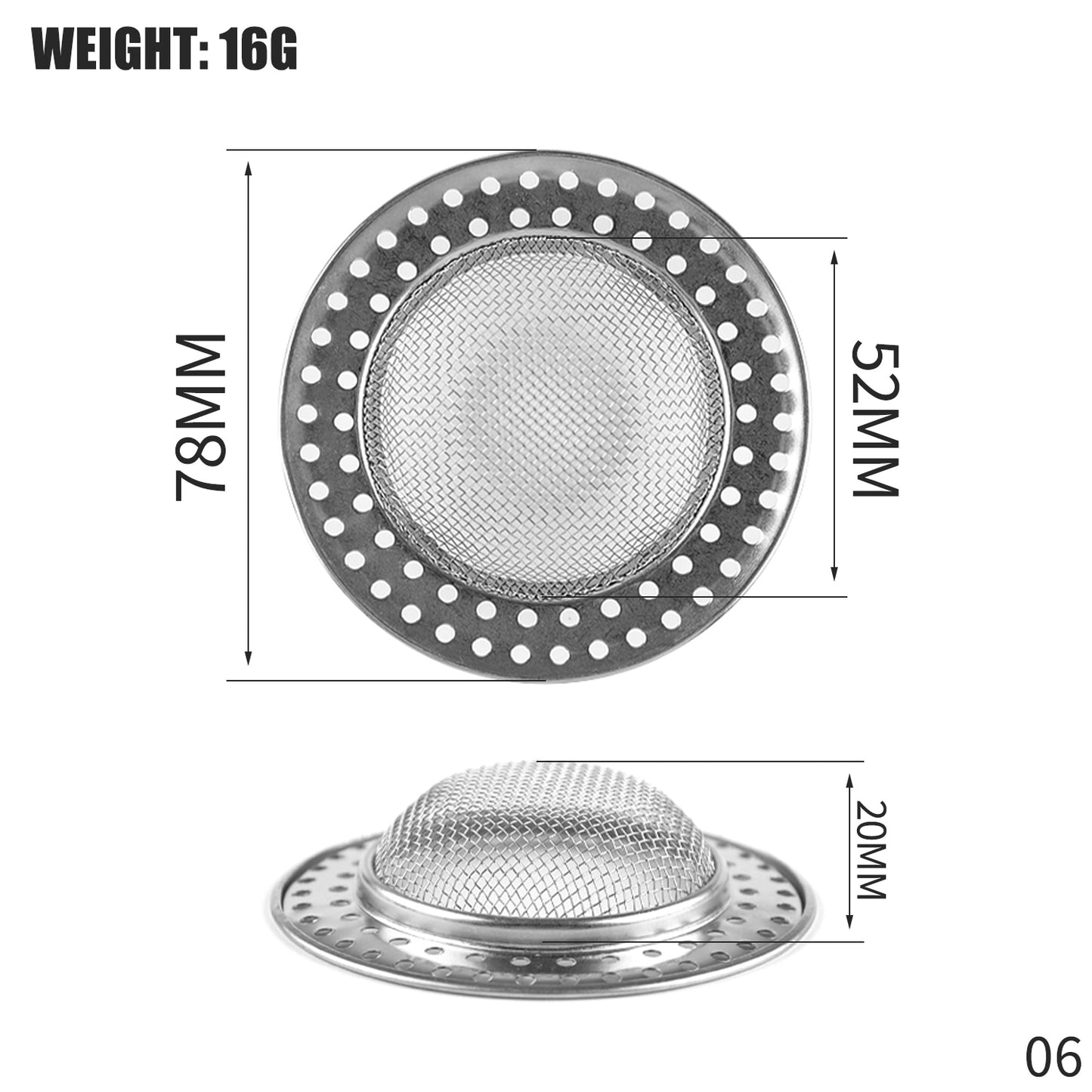 1PCS Kitchen Sink Filter Stainless Steel Mesh Sink Strainer Filter Bathroom Sink Strainer Drain Hole Filter Trap Waste Screen