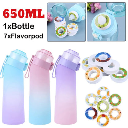 650ml Air Flavored Water Bottle with 7Pcs Air Up Pods Flavors Up Fashion Straw Mug Water Bottle Suitable for Sports Water Cup