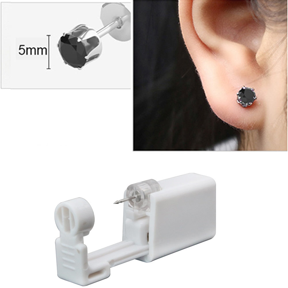 1/2/4Pcs Disposable Sterile Ear Piercing Unit Cartilage Tragus Helix Piercing Gun No Pain Piercer Tool Machine Kit Stud Jewelry