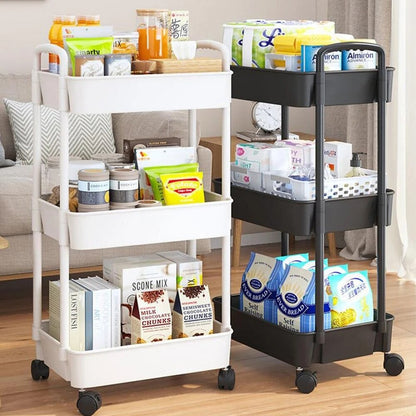 Mobile Storage Rack Trolley Kitchen Bathroom Bedroom Multi Storey Snacks Storage Rack with Wheels Organizer Home Accessories