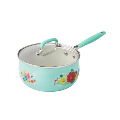 The Pioneer Woman Classic Ceramic Breezy Blossom Cookware Set, 12 Piece Set