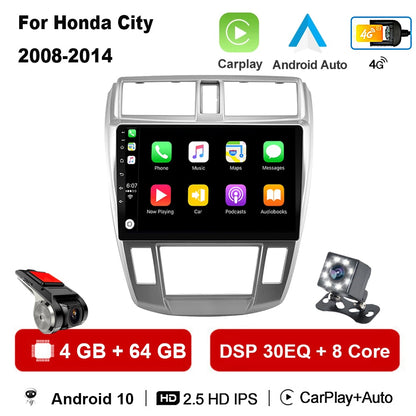 Android 2 Din Car Radio multimedia video player For Honda City 2008 2009 2010 2011 2012 2013 2014 navigation GPS audio 2din dvd