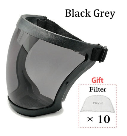 Transparent Security Protection Shield Full Face Shield for Kitchen Tools Oil-splash Proof Moto Cycling Windproof Glasses Mask