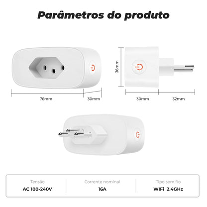 16A Brazil Standard Tuya Wifi Smart Plug Socket Outlet Adapter Power Monitor Timer APP Voice Works For Google Home Alexa