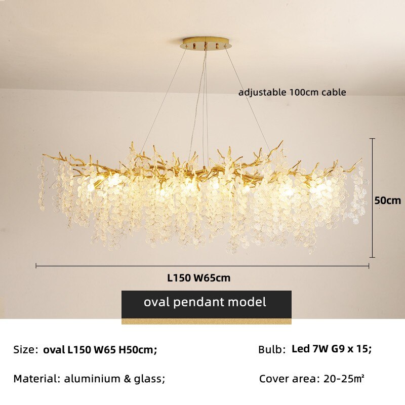 Nordic Foyer E14 Led Ceiling Chandelier Tree Branch Glass Chandelier Lighting Living Room Lustre Led Lamp Indoor Deco Lighting