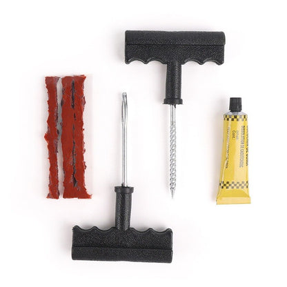 Car Tire Repair Tool Set with Glue Rubber Stripes Tools for Motorcycle Bicycle Tubeless Tyre Puncture Quick Repairing Kit