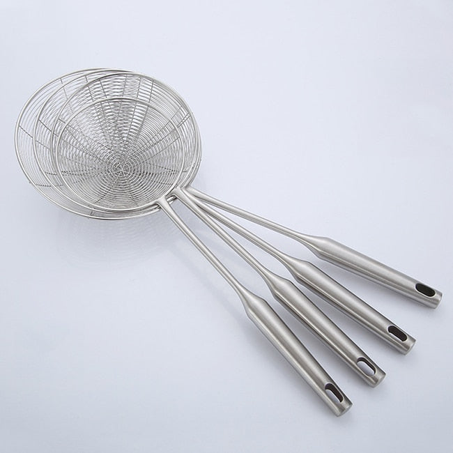 Premium 304 Stainless Steel Spider Mesh Strainer & Colander Ladle Skimmer Cooking Tool Kitchenware Heat-resistant