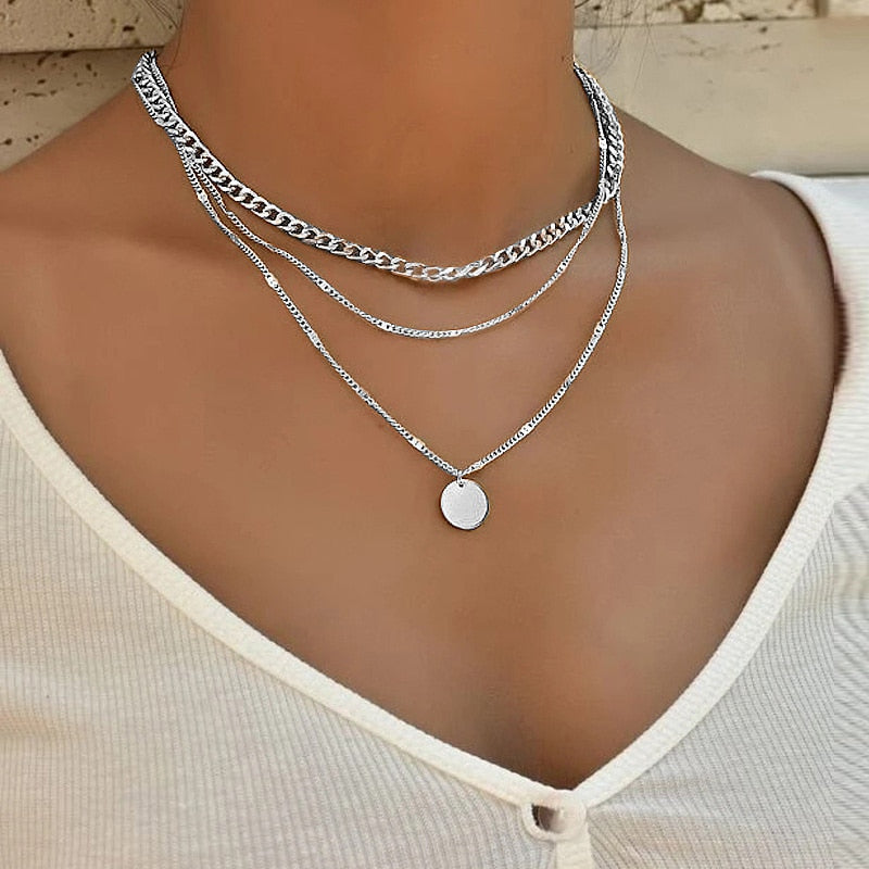 2022 New Popular Silver Colour Sparkling Clavicle Chain Choker Necklace For Women Fine Jewelry Wedding Party Gift