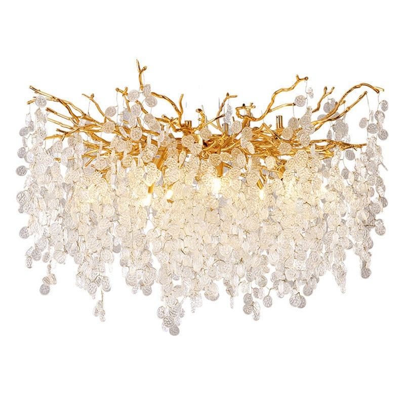 Nordic Foyer E14 Led Ceiling Chandelier Tree Branch Glass Chandelier Lighting Living Room Lustre Led Lamp Indoor Deco Lighting