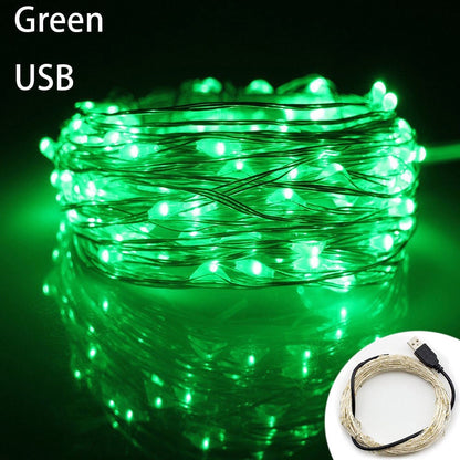 2/3/5/10 Meter LED String Lights USB Sliver Wire Starry Fairy Light for Xmas Garland Party Birthday Wedding Christmas Tree Decor