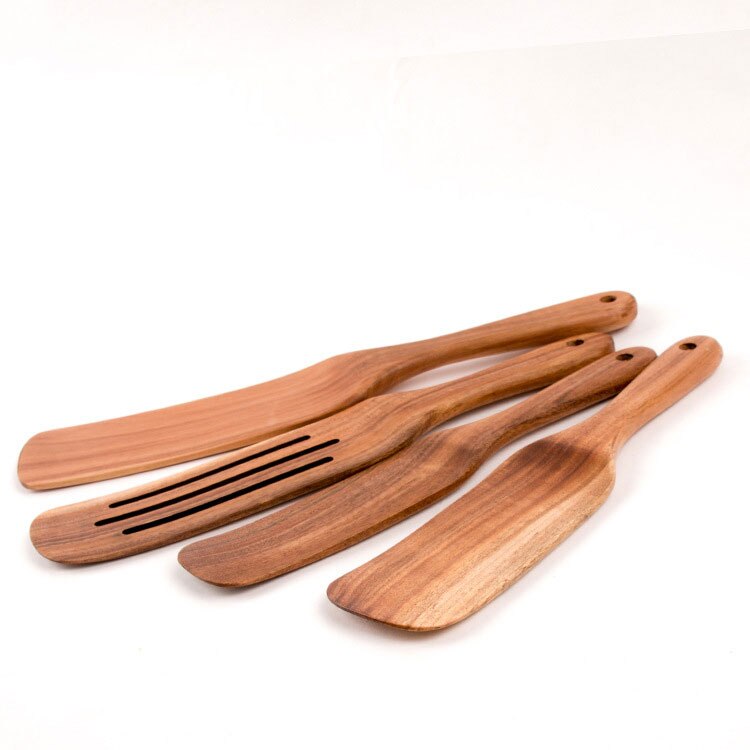 Kitchen Utensils Manufacturers Custom All Types Acacia Wooden Kitchen Tools Accessories Cooking Cookware Spatula Utensils Set