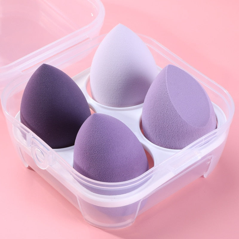 1/4pcs Beauty Egg Makeup Sponge Makeup Puff Set Foundation Sponge Puff Wet and Dry Makeup Tools