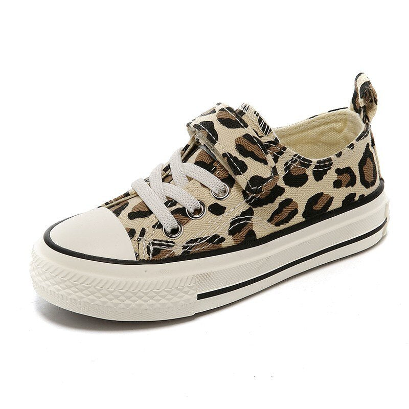 Babaya Children Shoes For Girls Sneakers 2023 Spring New Fashion Kids Canvas Shoes Boys Autumn Student Casual Leopard Shoes