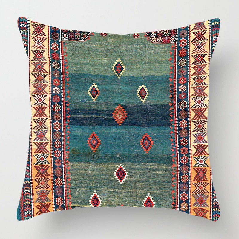 2021 New Ethnic Persian Carpet Print Linen Pillows Case Hot Bohemian Decorative Geometric Throw Pillows Sofa Couch Home Decor