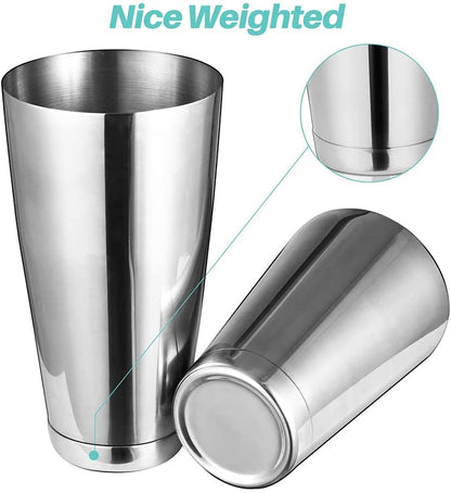 Cocktail Shaker, Pro Bar Shaker Boston Shaker Set, Stainless Steel Martini Shaker Drink Mixer for Bartending