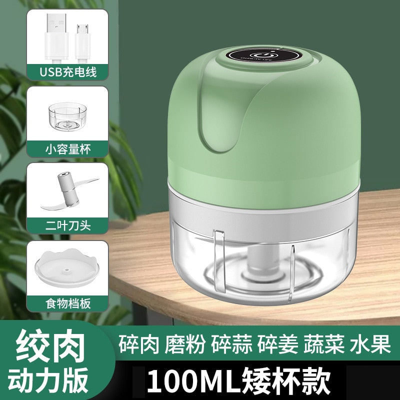 Rechargable Garlic Chopper Paste Machine Meat Grinder Mincer Auxiliary Food Machine Chili Vegetable Crusher Masher Kitchen Tools