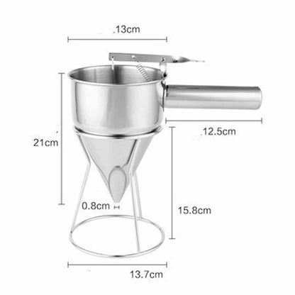 Batter Funnel Dispenser Baking Tools Octopus Balls Stainless Steel Cone Funnel Kitchen Tool for Baking Cupcakes Pancakes