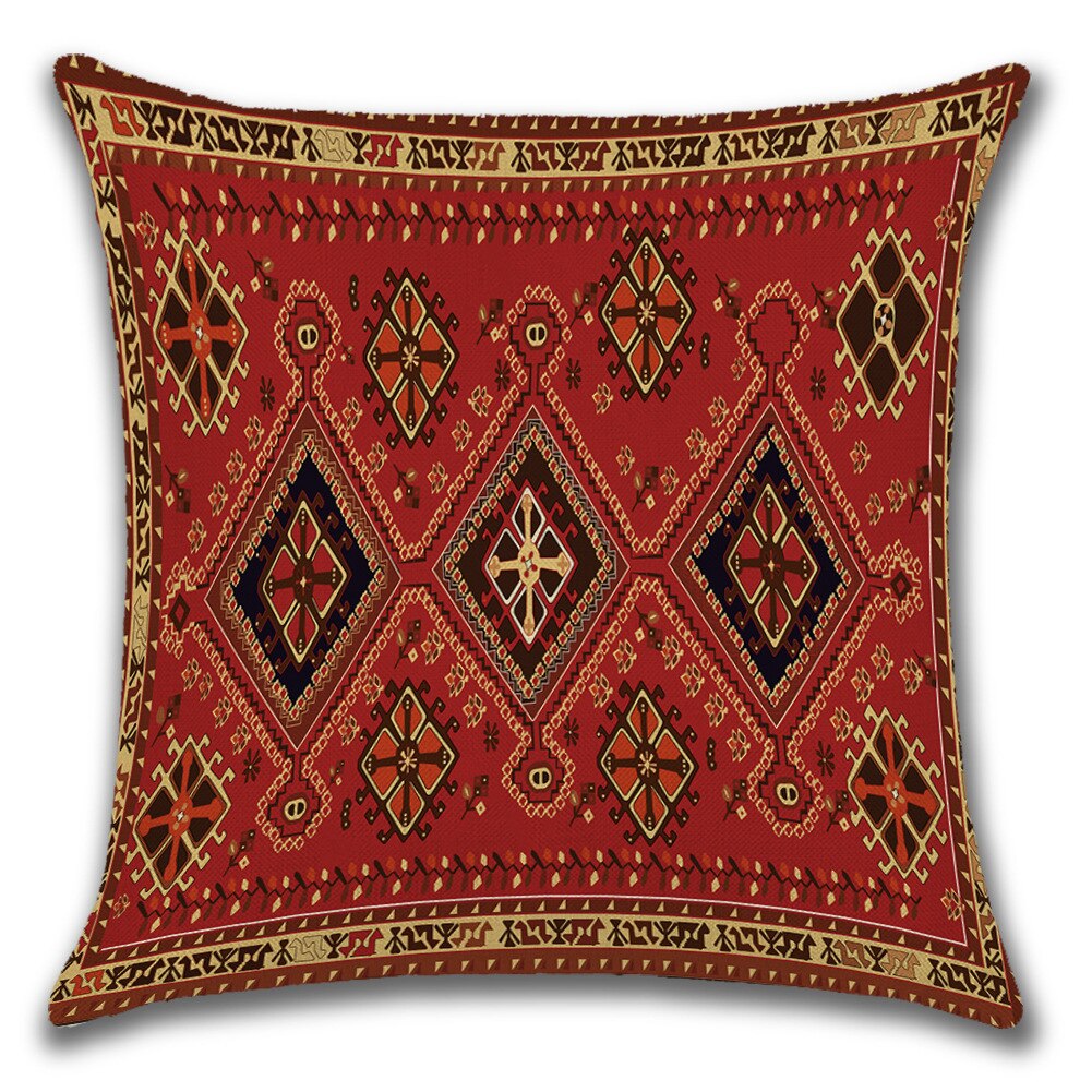 2021 New Ethnic Persian Carpet Print Linen Pillows Case Hot Bohemian Decorative Geometric Throw Pillows Sofa Couch Home Decor