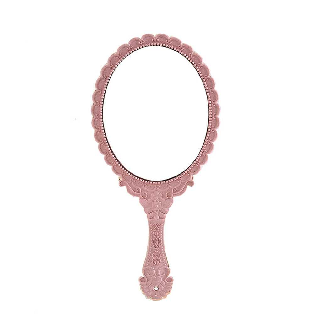 Retro Carved Makeup Mirror Portable Handheld Makeup Vanity Mirror Hand Mirror SPA Salon Compact Mirror Women Cosmetic Mirrors