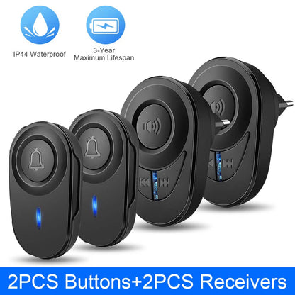 Elecpow Wireless Doorbell Outdoor Waterproof Smart Home Door Bell Elderly Emergency Call Reminder LED Flash Home Security Alarm