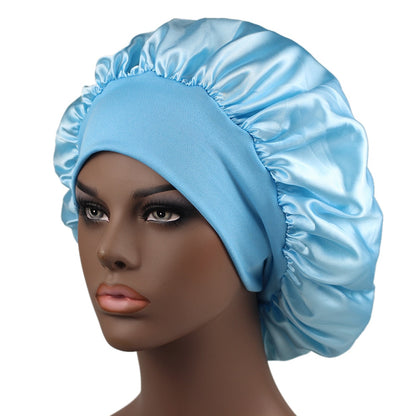 Unisex Head Wrap Elastic Band Cap For Brimmed Night Hat Bath Cap Extra Large Satin Silky Bonnet Sleep with Premium Elastic Band