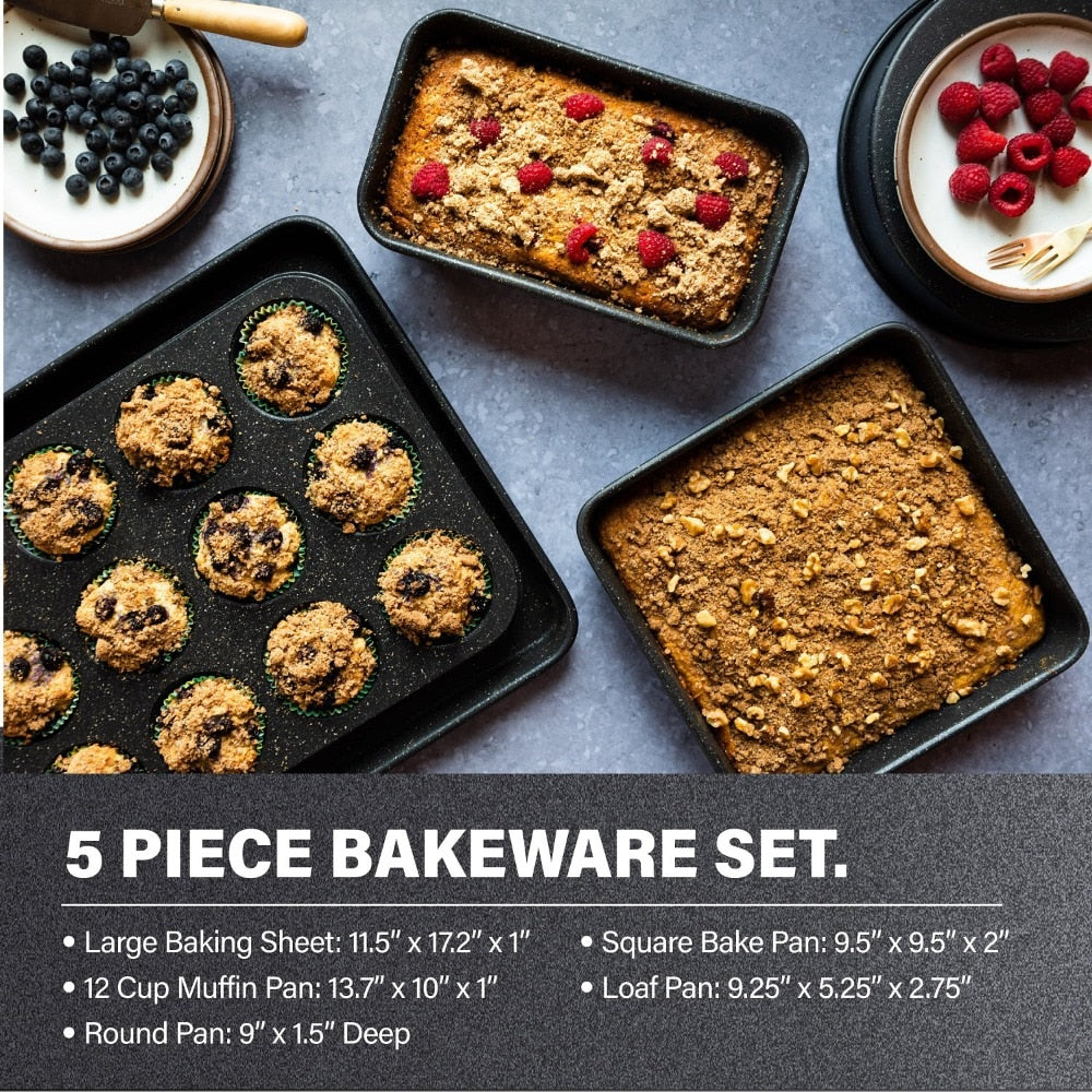 Free shipping Pots and Pans Set, 20 Piece Complete Cookware + Bakeware Set with Ultra Nonstick