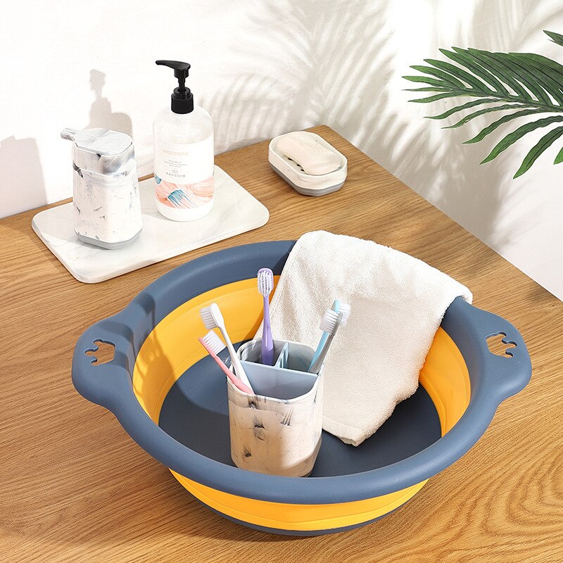 Household Foldable Plastic Basin Travel Folding Wash Laundry Basin Safe Durable Outdoor Camp Basin Bathroom Household Supplies