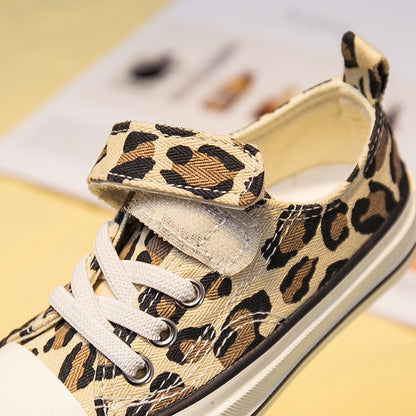 Babaya Children Shoes For Girls Sneakers 2023 Spring New Fashion Kids Canvas Shoes Boys Autumn Student Casual Leopard Shoes