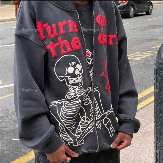 High Quality Bat Foaming Print Streetwear Large Teen Sweatshirt Harajuku Y2k Clothes Top Homie Hoodie Men Clothing Tracksuit Men