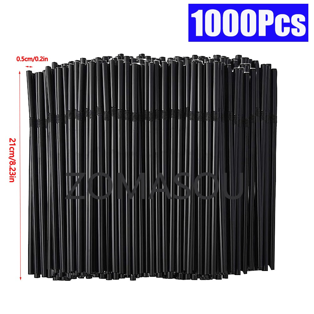 100/500/12000Pcs Multicolor Drinking Straws Rietjes Black Straw Cocktail Kitchen Wedding Bar Party Beverage Straws Accessories