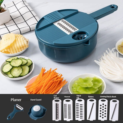 12pcs/lot Kitchen Multifunctional Salad Utensils Vegetable Chopper Carrot Potato Manual Shredder Kitchen Cooking Vegetable Tools